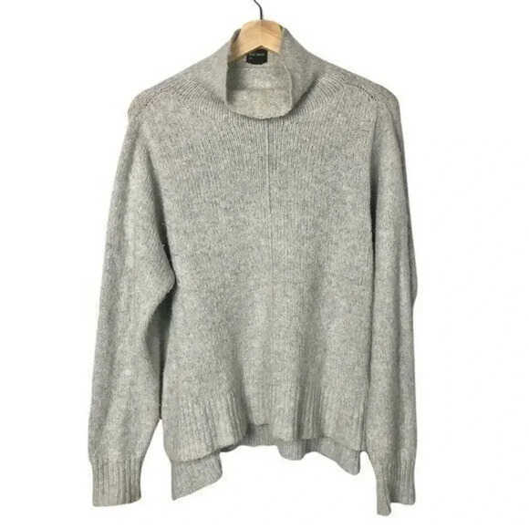 Free Press Light Gray Knit Mock Neck Pullover Sweater S - Picture 1 of 6